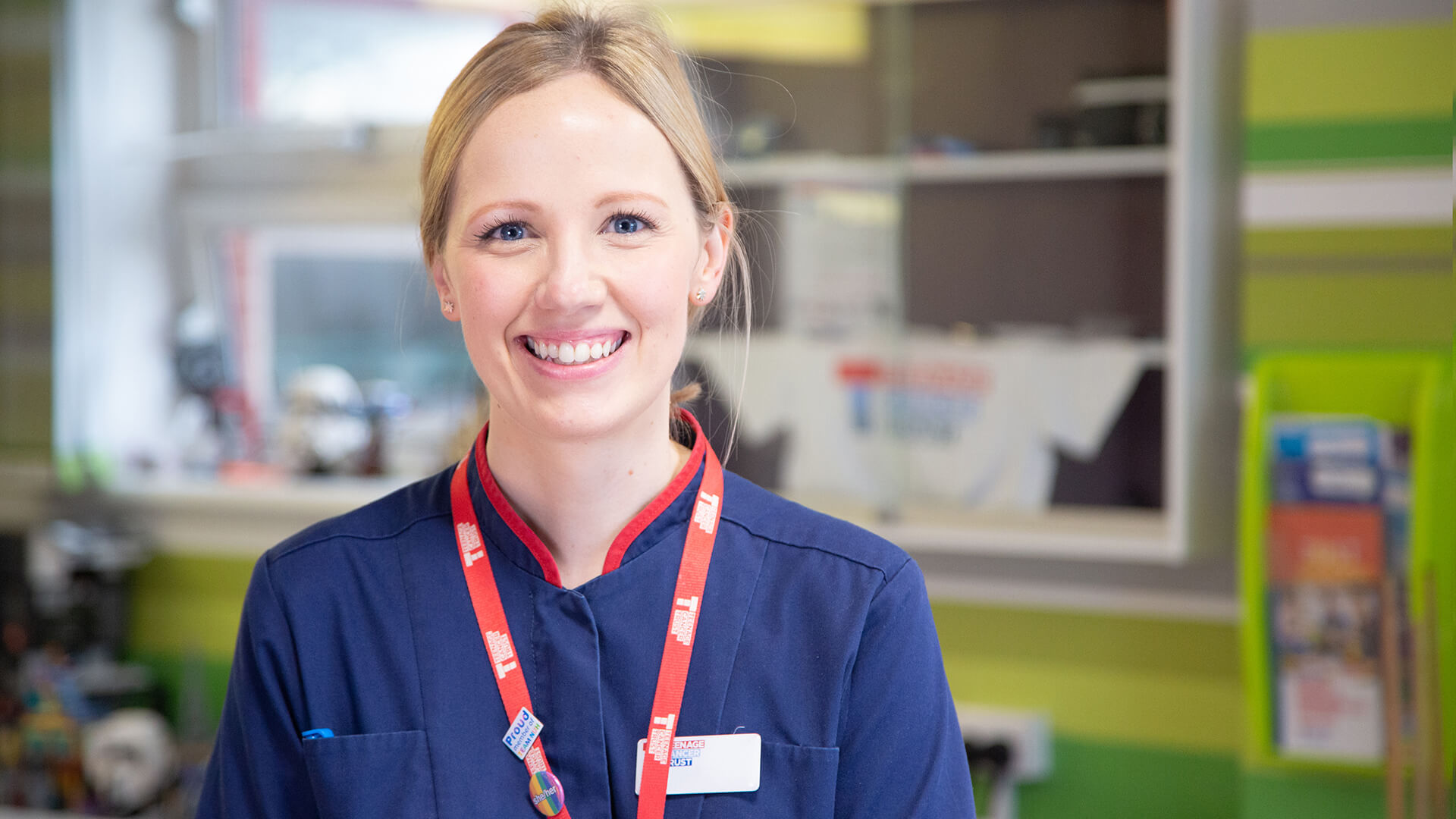 Hour of nurse time: A Teenage Cancer Trust nurse, who’s trained to support young people with the clinical, social and emotional impact of cancer, smiles at the camera